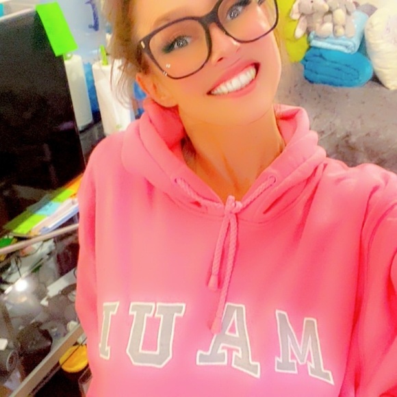 Bright Pink Cozy MAUI Hooded Sweater
